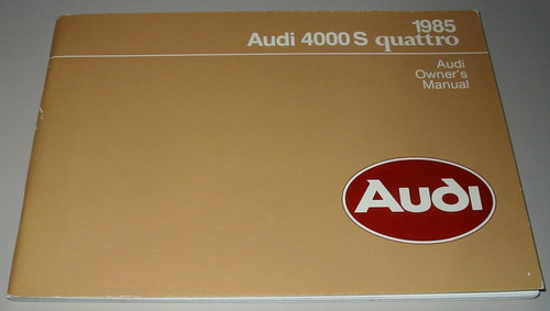 Owner manual audi 4000s - audi,